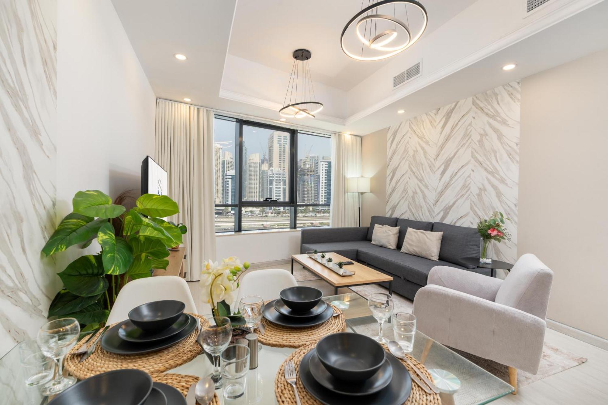 Modern 1Br Apartment In Jlt Next To Metro With City Views Дубай Экстерьер фото